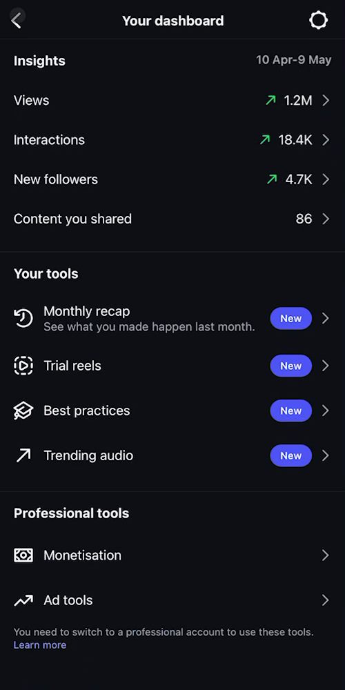 Instagram dashboard 6